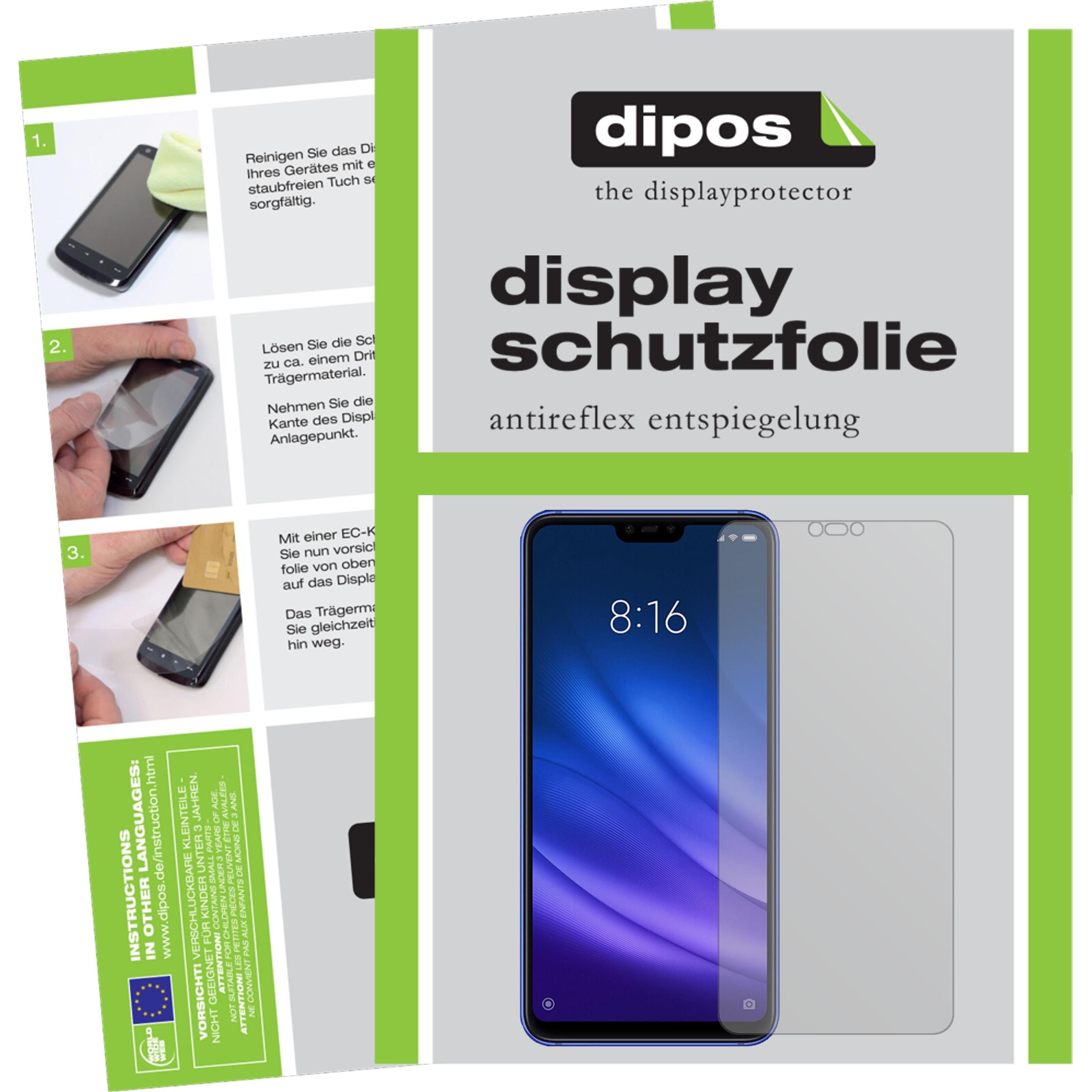 Dipos Displayschutzfolie Antireflex (1 Stück, Xiaomi Mi 8 Lite), Smartphone Schutzfolie, Transparent