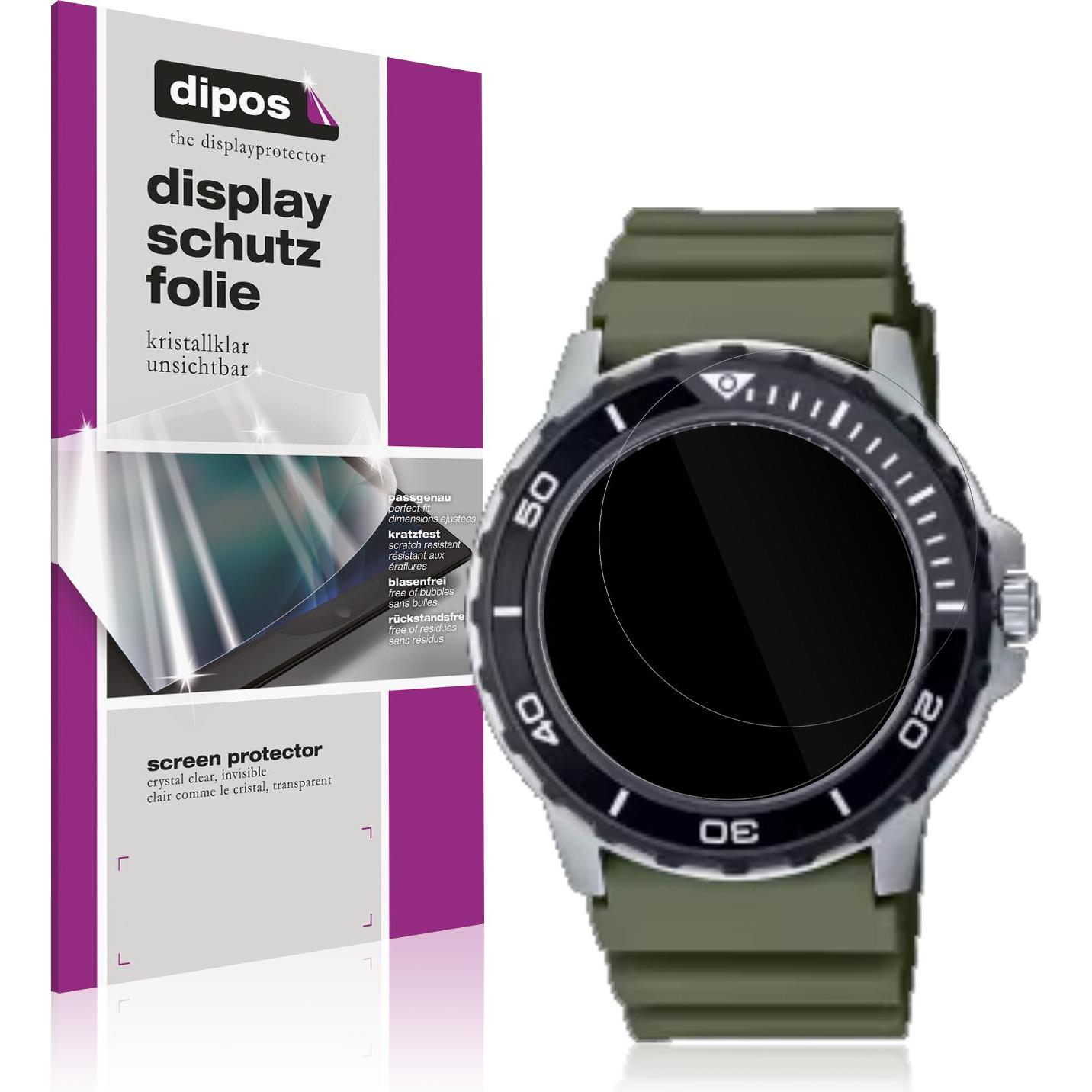 Dipos Schutzfolie Klar für Casio MTD-125D, Smartwatch Schutzfolie, Transparent