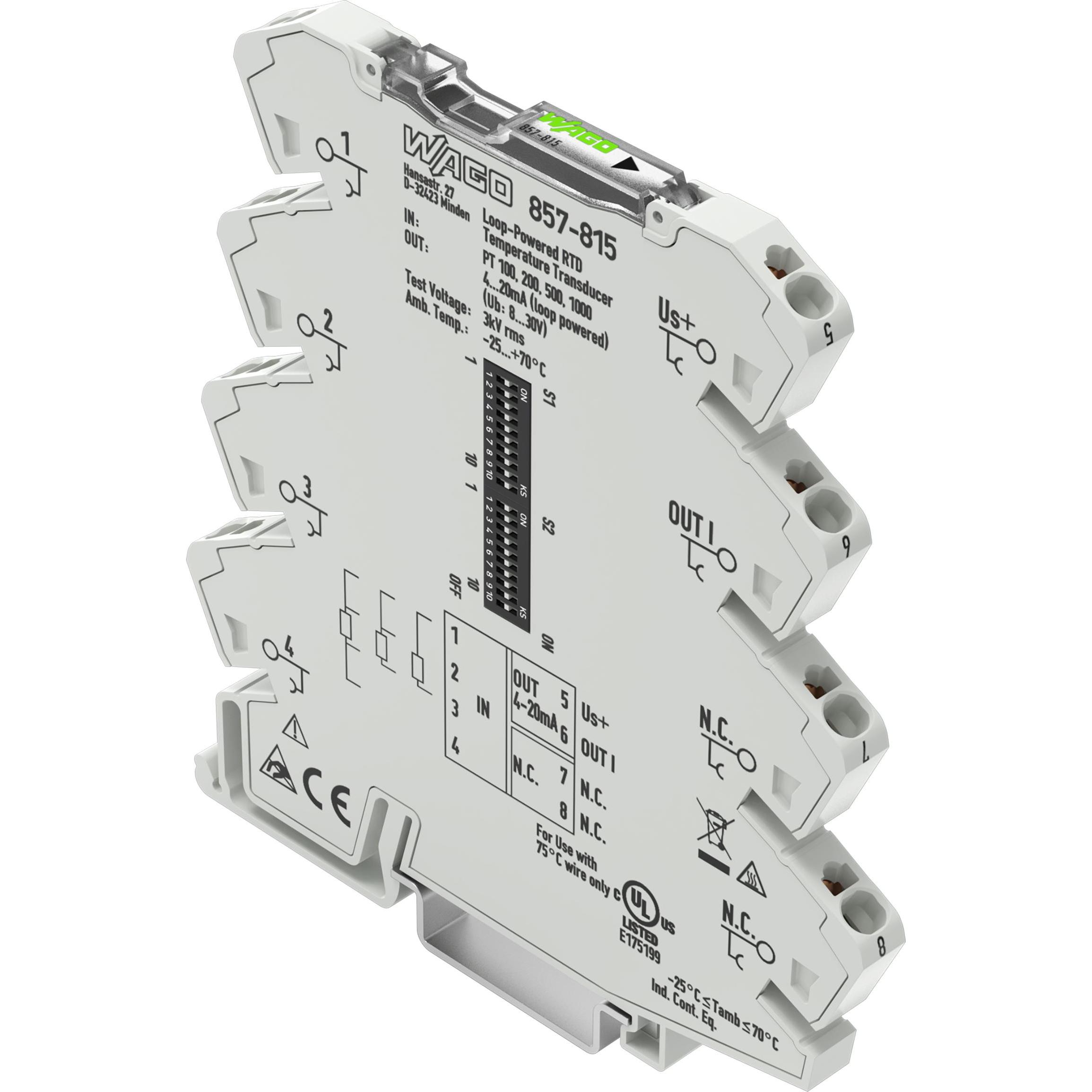 Wago, Zubehör Elektroinstallation, 857-815 Temperaturmessumformer