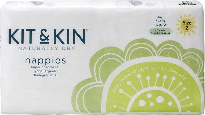 Actual product image Kit & Kin Nappies (Size 2, Pack, 40 Piece)