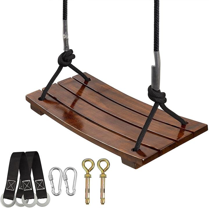 Pellor Holzschaukel mit verstärkter Schnalle (bis 200 kg)