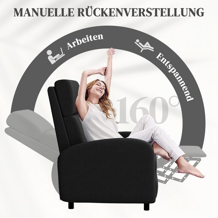 Produktbild Homcom Relaxsessel Polyester, Mehrschichtenplatte Schwarz