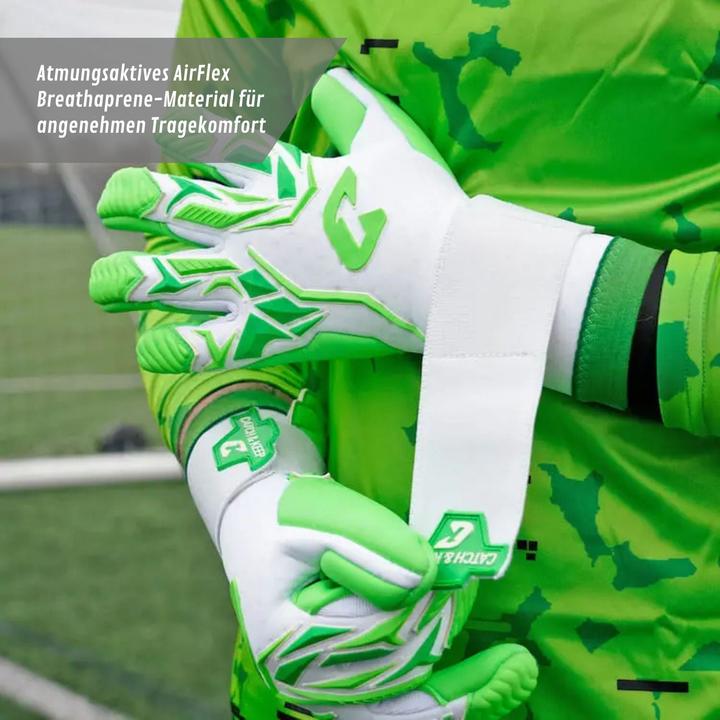 Actual product image Catch & Keep Fussballhandschuhe ViVor Freaky Green Gr. 7 Torwart Goalie Handschuhe (7)