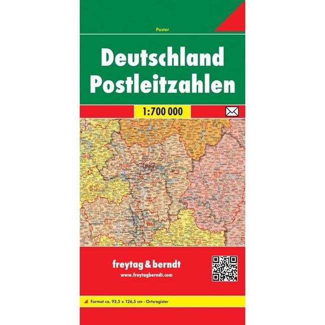 Deutschland Postleitzahlen. Germany Post Codes, Landkarte