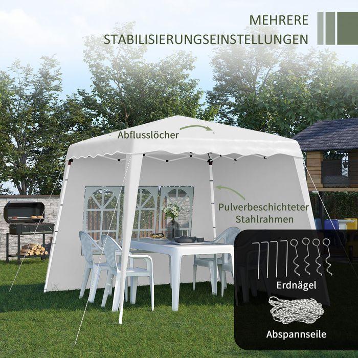Produktbild Swisshandel24 Faltpavillon wasserdicht, 2,4x2,4m, UV 50+, höhenverstellbar, mit Abspannseilen, Erdnägeln, Seitenwa (240 cm, 240 cm)