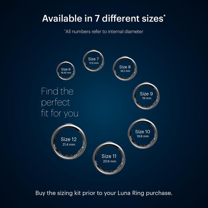 Image du produit Luna Ring Smart Ring (6, Midnight Black)