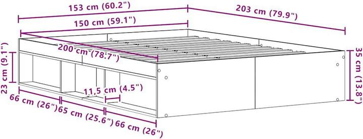 Image du produit vidaXL Bettgestell (150 x 200 cm)