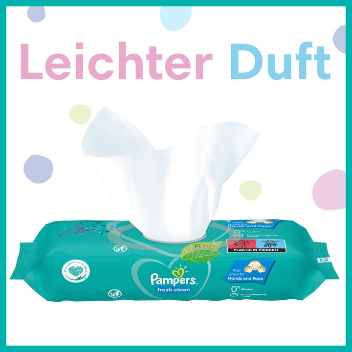 Actual product image Pampers fresh clean (52 Piece)