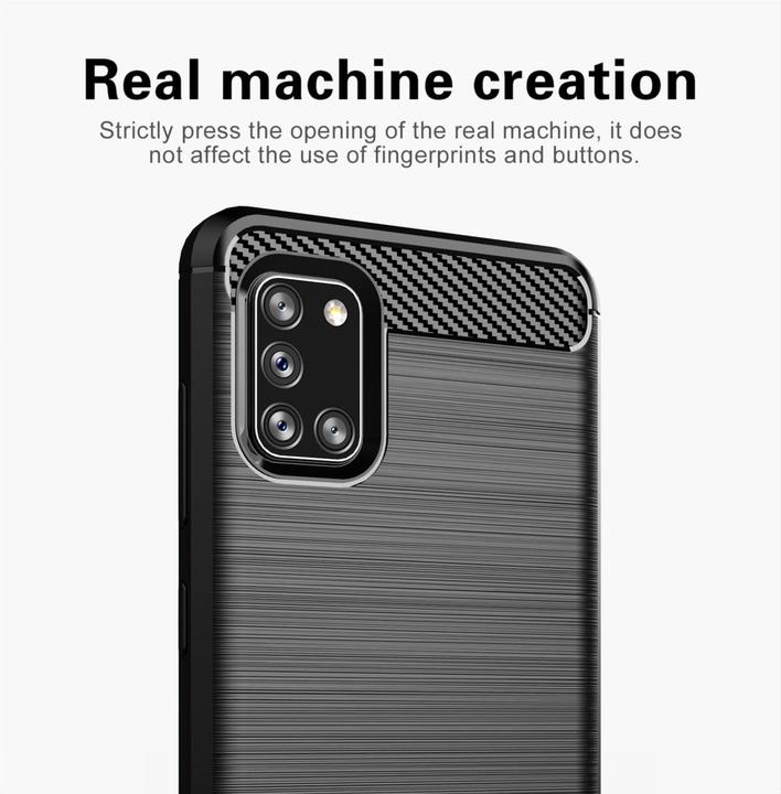 Produktbild Cadorabo TPU Ultra Slim carbon edelstahl Kombi Cover (Samsung Galaxy A31)