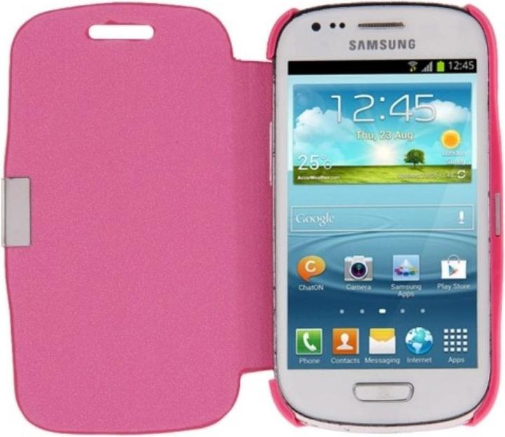 Produktbild König Design Handyhülle Tasche für Samsung Galaxy S3 mini i8190 / i8195 / i8200 pink gebürstet (Samsung Galaxy S3 Mini)