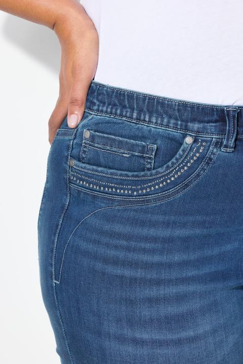 Image du produit Ulla Popken Jean Mom jambe large, rivets fantaisie et taille confortable (62)