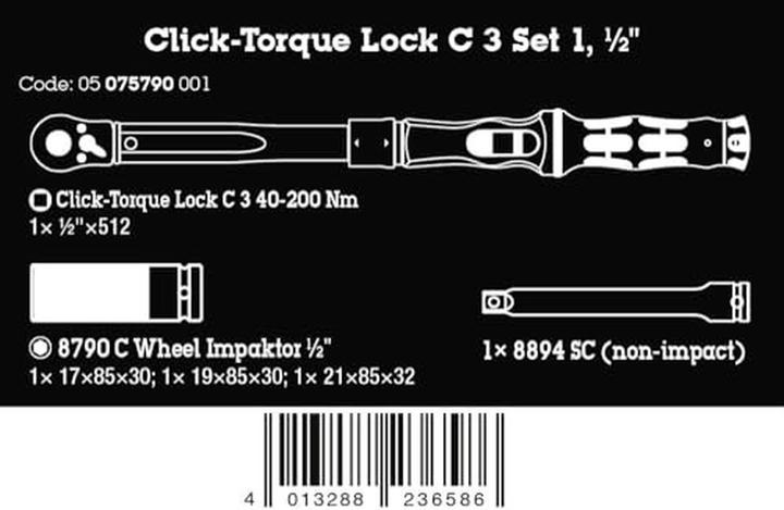 Productafbeelding Wera Click-Torque Lock C 3 KFZ-Radwechsel-Set 1