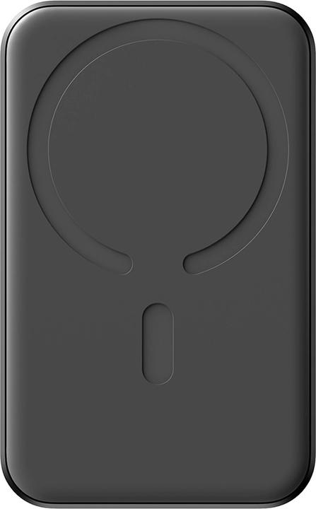 Actual product image Joyroom Powerbank JR-W020 Mini 5000mAh USB-A USB-C inductive 20W - black + USB-C / USB-C cable (5000 mAh, 20 W, 18.50 Wh)