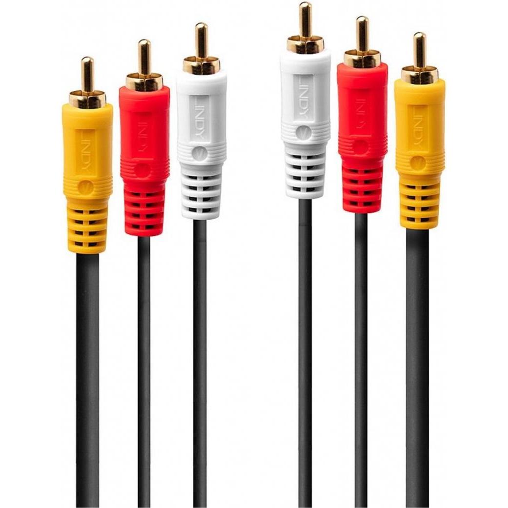 Lindy 3 x RCA – 3 x RCA (1 m, Cinch), Audio Kabel