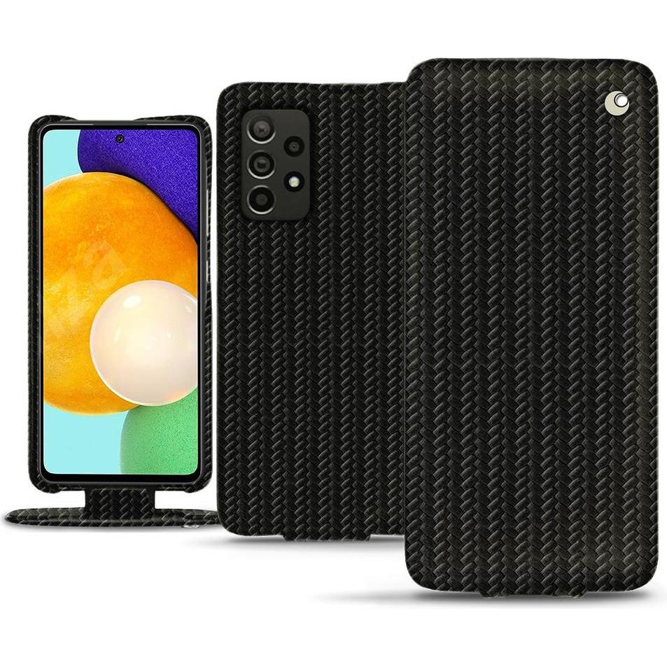 Noreve Lederschutzhülle vertikal (Samsung Galaxy A52), Smartphone Hülle, Schwarz