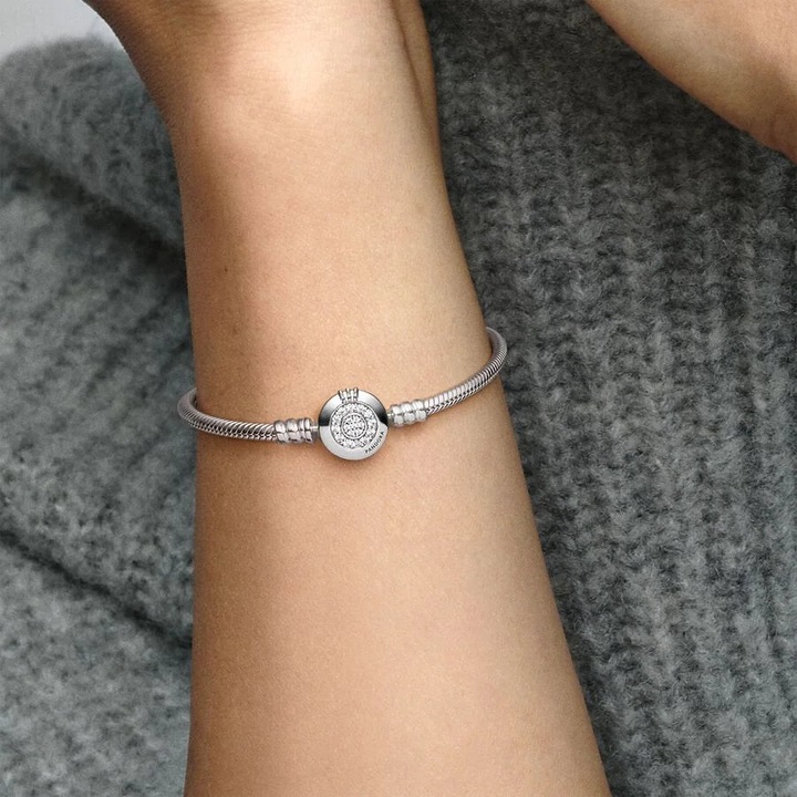 Produktbild Pandora Snake Chain Crown Clasp Armband (19 cm, Sterlingsilber)