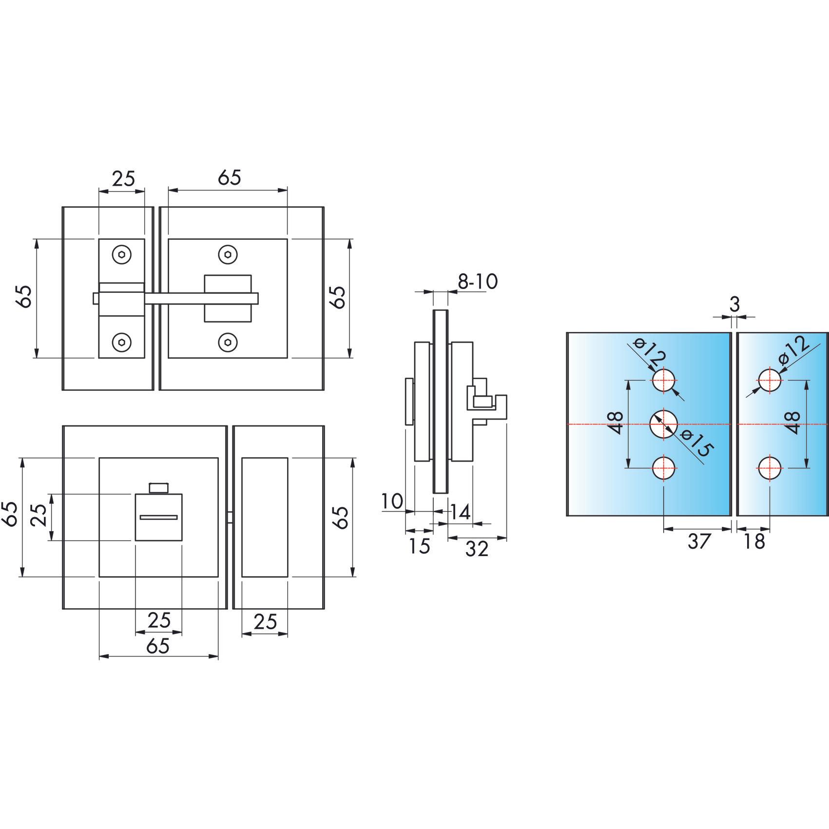 Thumbnail - Pauli+Sohn, Duschkabine + Duschwand, Glastürschlösser