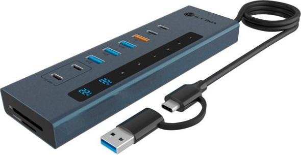 Actual product image Icy Box IB-HUB1742CR-C2PD (USB-A, USB-C, 11 ports)