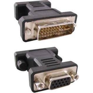 Logo Video Adapter, DVI-Stecker (24+5) - VGA-Buchse (D-sub), schwarz (VGA), Adattatore dati + video, Nero