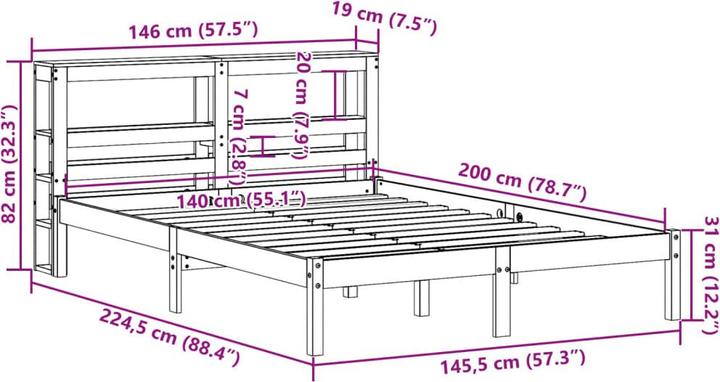 Image du produit vidaXL Bettgestell (140 x 200 cm)