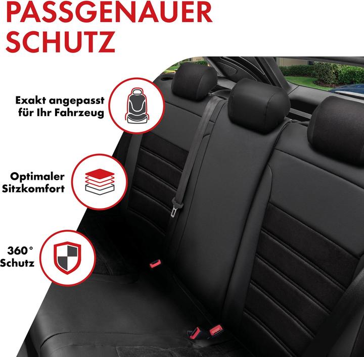 Image du produit Walser Housse de siège pour Seat Leon (5F1) 09/2012-aujourd'hui, 1 housse de banquette arrière