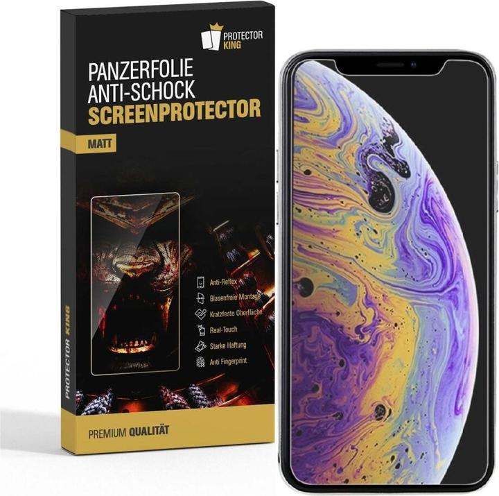 Protectorking 4x Panzerfolie Anti-Shock matt entspiegelt (1 Stk., Apple iPhone XS Max)