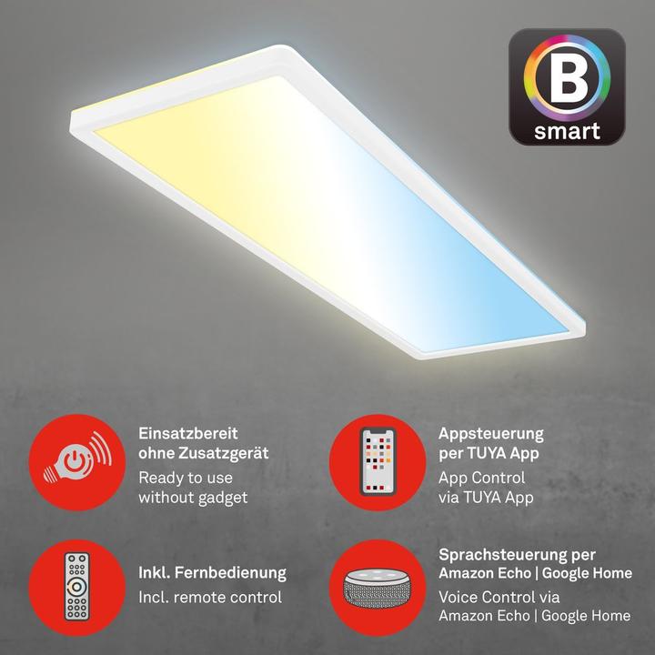 Produktbild Briloner TAVA B smart WiFi +Bluetooth ultra flat CCT LED Panel (3000 lm)