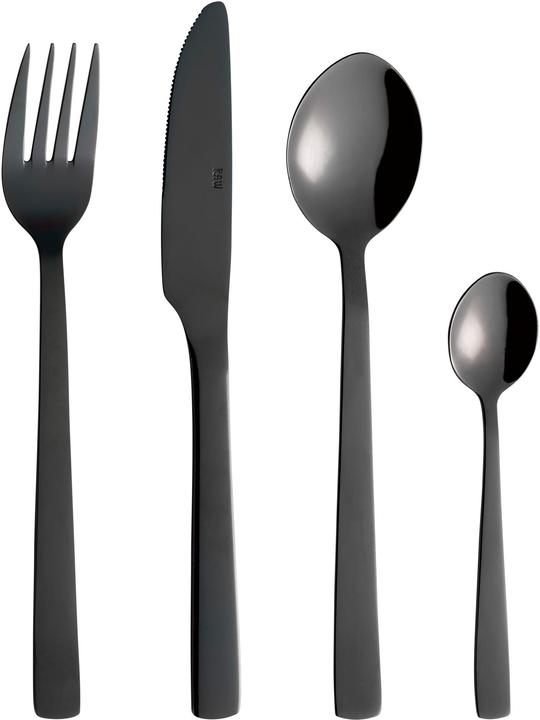 RAW Cutlery set Stainless Steel - Black - 48 pcs (48 Stk., Besteck Set)