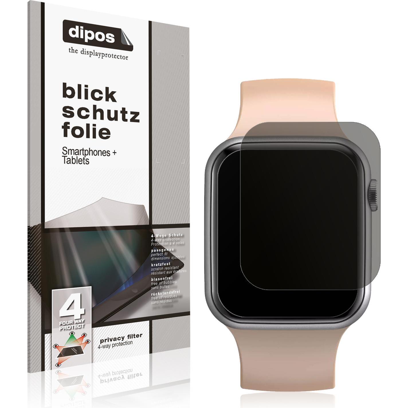 Dipos Blickschutzfolie 4-Way Privacy, Smartwatch Schutzfolie, Transparent