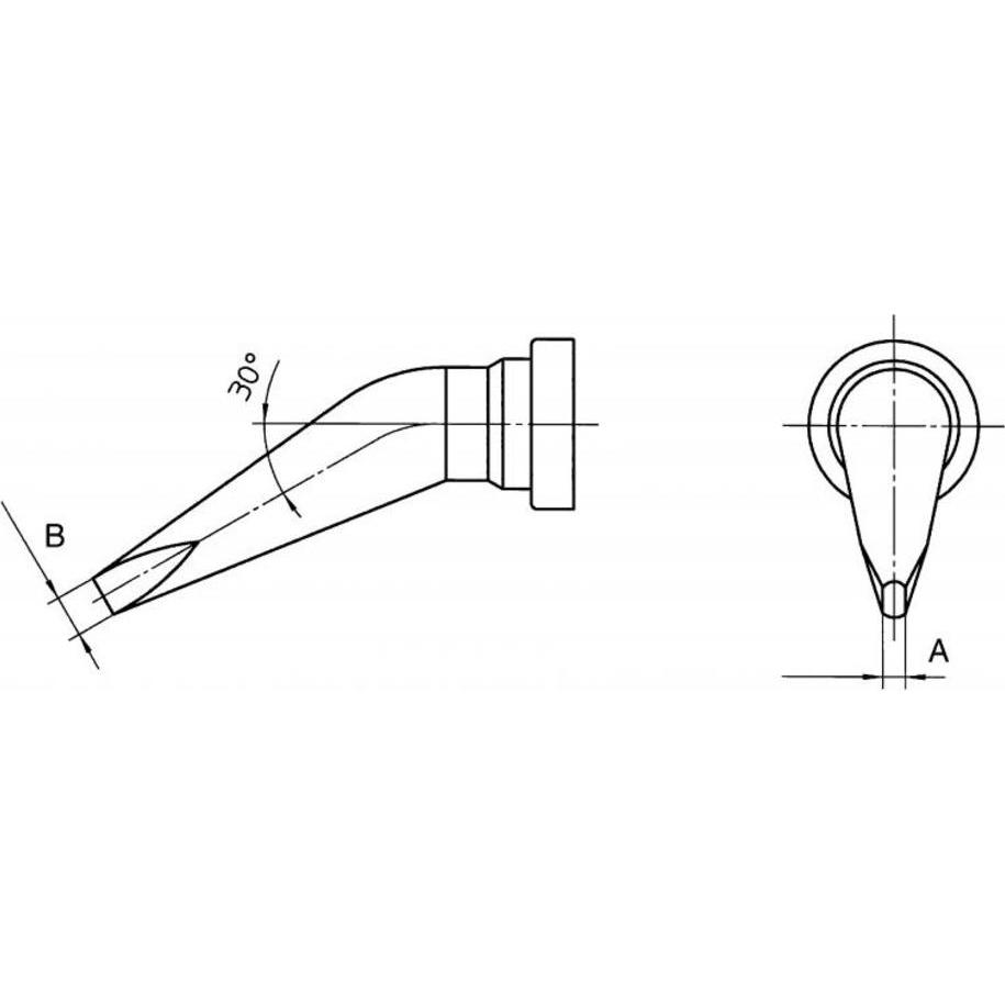 Weller Erem Lötspitze Serie LT, Meisselform, LT ALX/Ø 1,6 mm, gebogen 30°, Lötgerät Zubehör