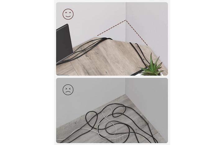 Actual product image Vasagle Desk greige L-shaped, 8-leg frame black 88.0 / 138.0 x 49.0 cm (138 x 138 x 76 cm)