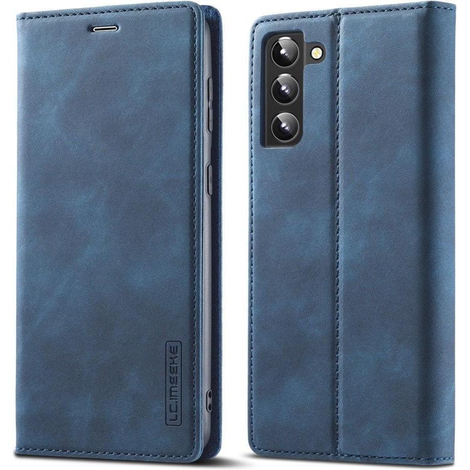 Cover-Discount Galaxy S22 - Stand Flip Case Hülle blau (Samsung Galaxy S22), Smartphone Hülle, Blau
