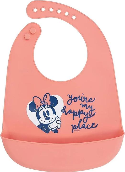 Stor Minnie Mouse Heart Full - Silicone bib - 30 cm