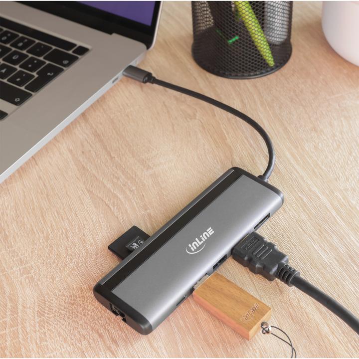 Actual product image InLine 8-in-1 USB-C multihub (USB-C, 5 ports)