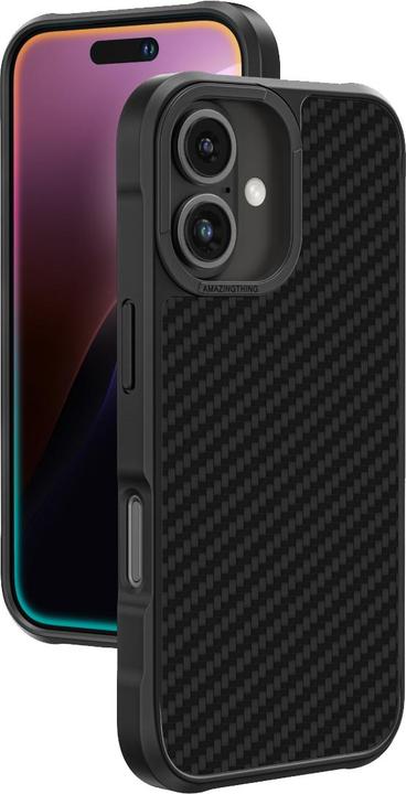 Image du produit Amazingthing Titan Max Case mit 1500D Aramidfasern für iPhone 16 - Schwarz (Apple iPhone 16)