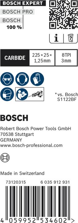 Productafbeelding Bosch Professional Zubehör Expert 'Thick Tough Metal' S 1155 CHC reciprozaagblad, 10 stuks