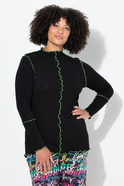 Image du produit Angel of Style T-shirt en maille, coupe Basic Slim Fit, coutures colorées en forme de vagues (50)