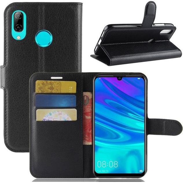 Thumbnail - MU Classic Litchi Leder Bookcover Series (Huawei Y7 (2019)), Smartphone Hülle, Schwarz