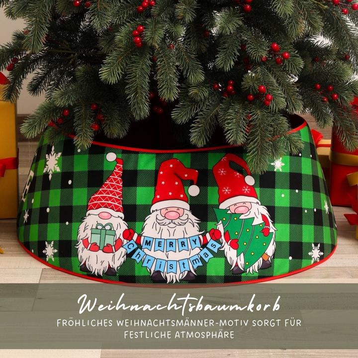 Image du produit Hermex Collier de sapin de Noël avec motif du Père Noël Jupe de sapin de Noël Panneau de sapin de Noël