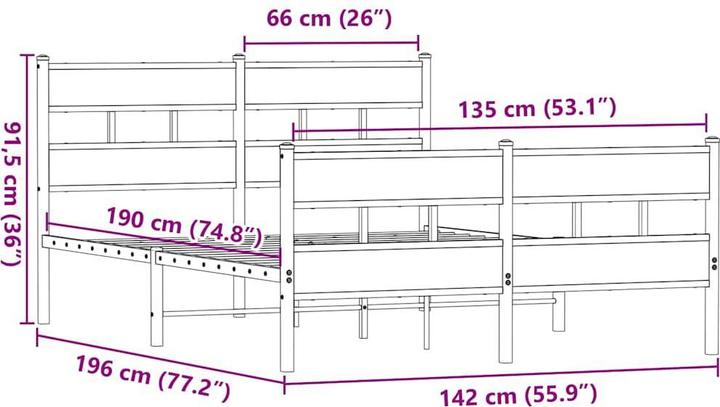 Image du produit vidaXL Bettrahmen (135 x 190 cm)