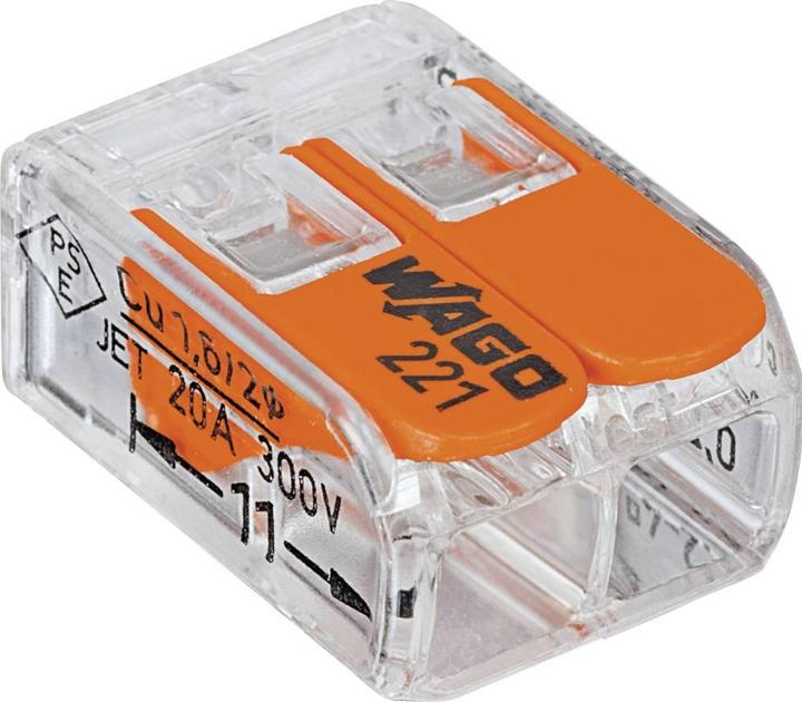 Actual product image Wago connection terminal, 2x 0.5 - 6mm², transparent, 10 pcs.