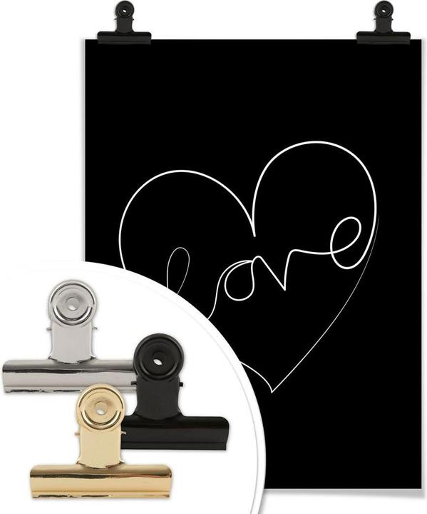 Image du produit Trenddeko Hariri - Lignes d'amour - Noir et blanc (100 x 120 cm)