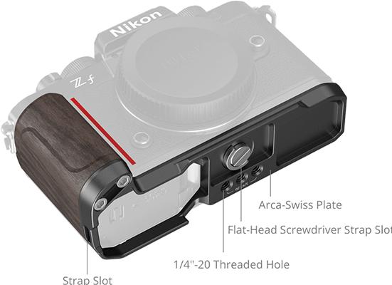 Image du produit SmallRig Plaque de montage en forme de L avec poignée en bois pour Nikon Z f (Poignée)