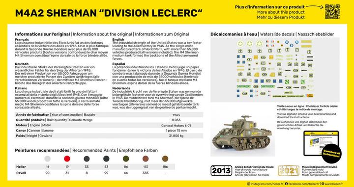 Nutritional values and ingredients Heller STARTER KIT M4A2 Sherman "Division Leclerc" (deco.FR KIT