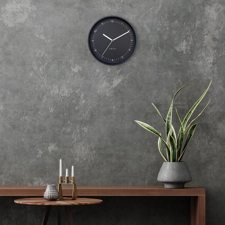 Actual product image Nextime 3305ZW - Berlin" wall clock, Silent, Black, Aluminium, 30 cm (30 cm)