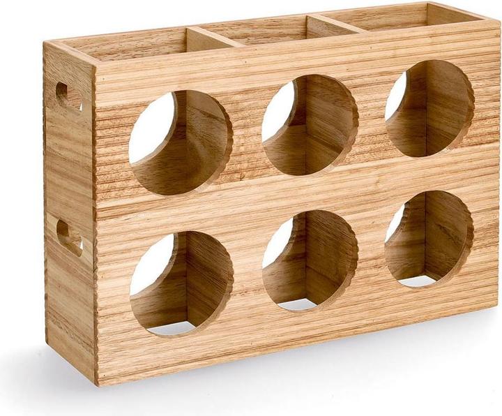 Image du produit Zeller Present Casier à vin "Stripes", pour 6 bouteilles, hévéa (6 bouteilles)