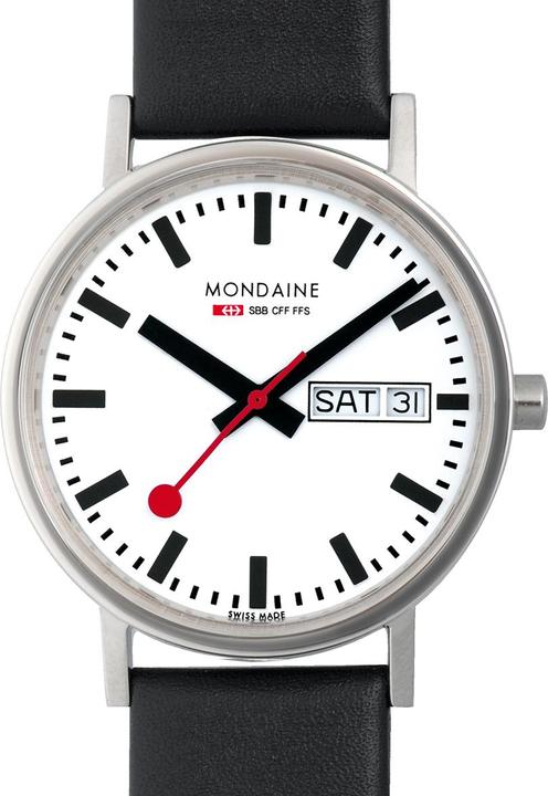 Immagine prodotto Mondaine Classic - Vegan poliert Wochentag / Datum (Orologio da polso analogico, Fatto in Svizzera, 36 mm)