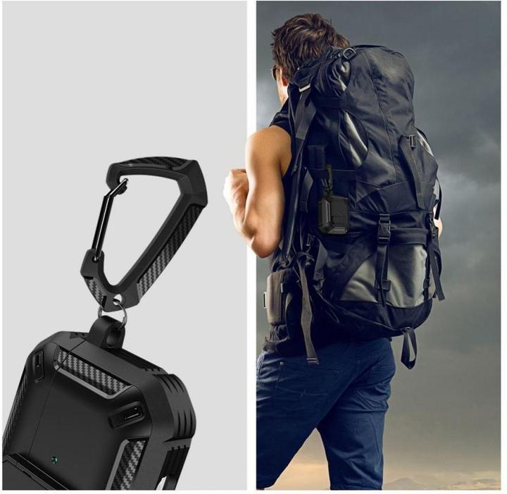 Actual product image Tech-Protect X-Carbo Apple Airpods Pro 1 / 2 Black (Headphone bag)