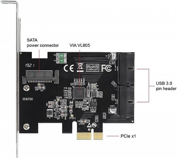 Produktbild Delock PCI-Express-Karte 2x USB 3.0 intern (Pfostenstecker)