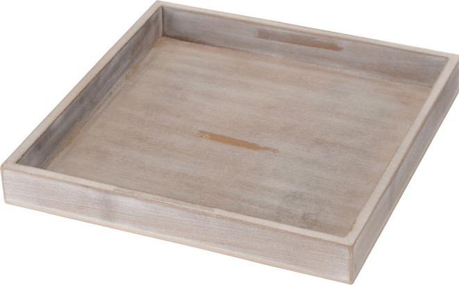 Produktbild AM/63 Tablett - aus Holz - ca. 25 x 25 cm - grau/natur